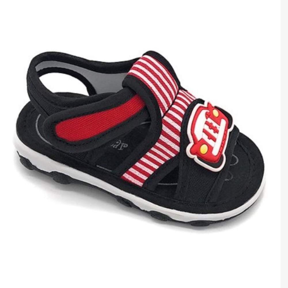 Little Star Baby Squeaker Sandals Red/Wht Stripe